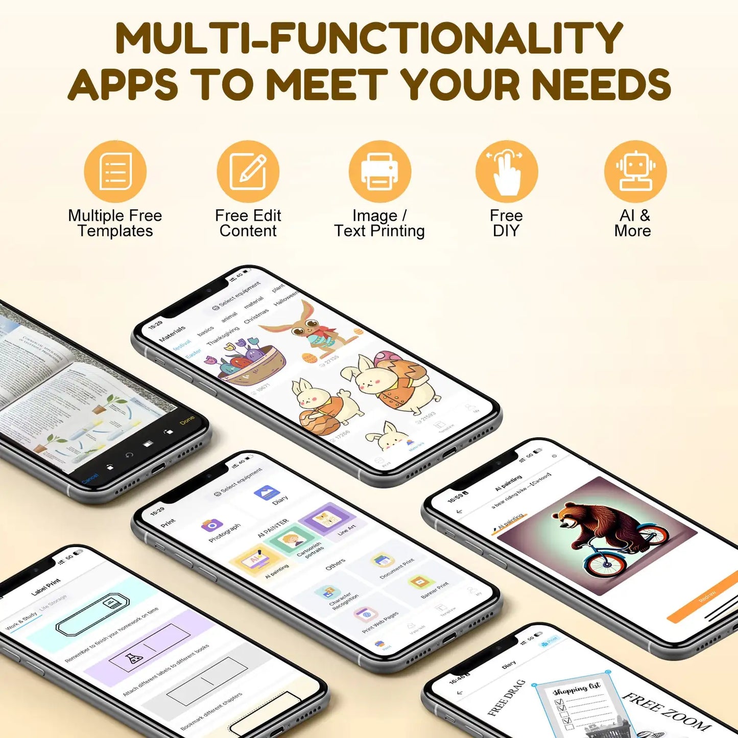 Mini Printer, All Purpose Sticker Maker With Thermal Papers, Bluetooth Portable Printer All Purpose