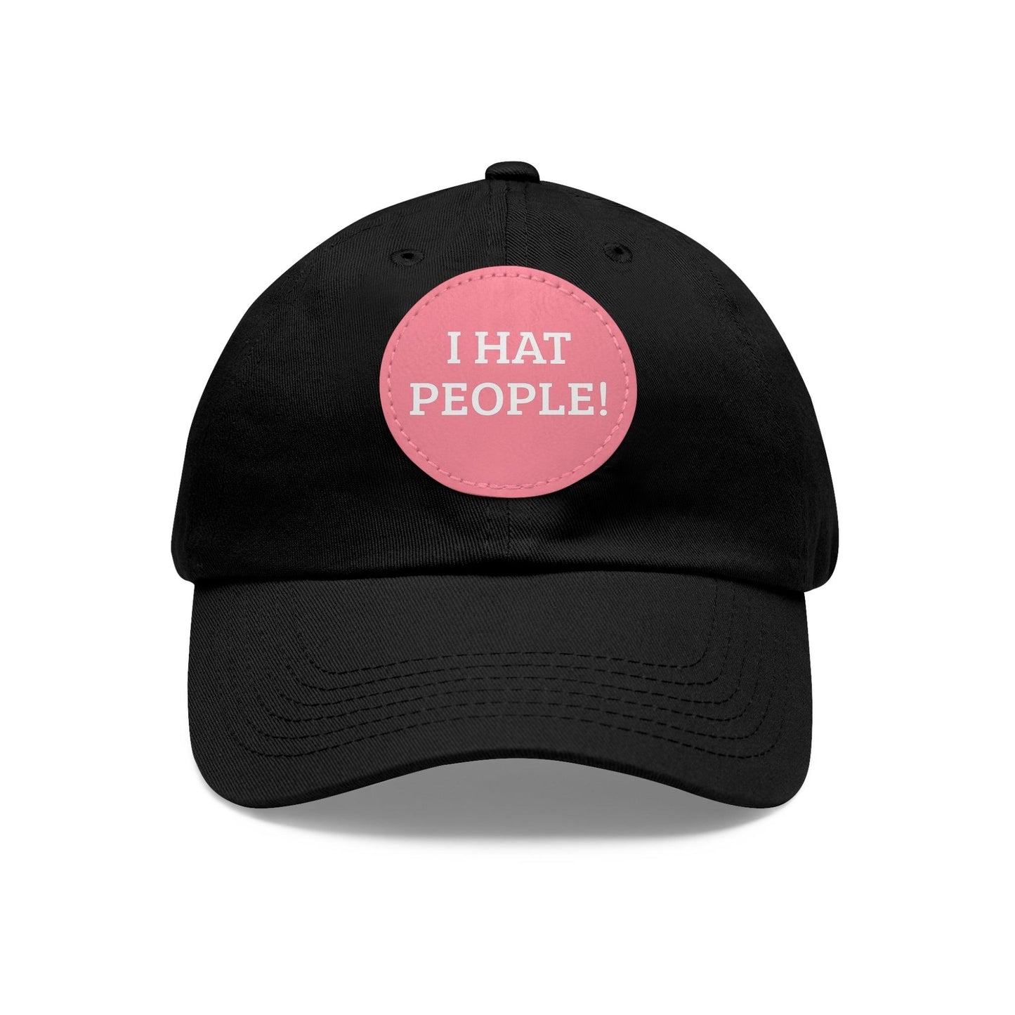 I HAT PEOPLE! Dad Hat with Leather Patch (Round) - Lizard Vigilante