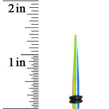 8G Acrylic Retro Rainbow Straight Taper