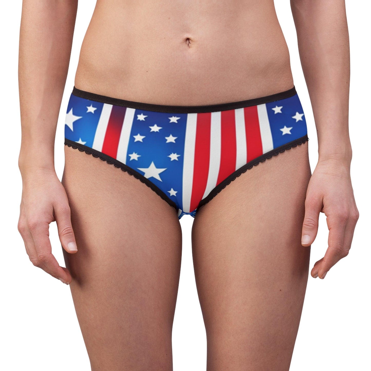 American Woman! Red White and Blue Women's Briefs (AOP) 2.2 0z 100% Polyester - Lizard Vigilante