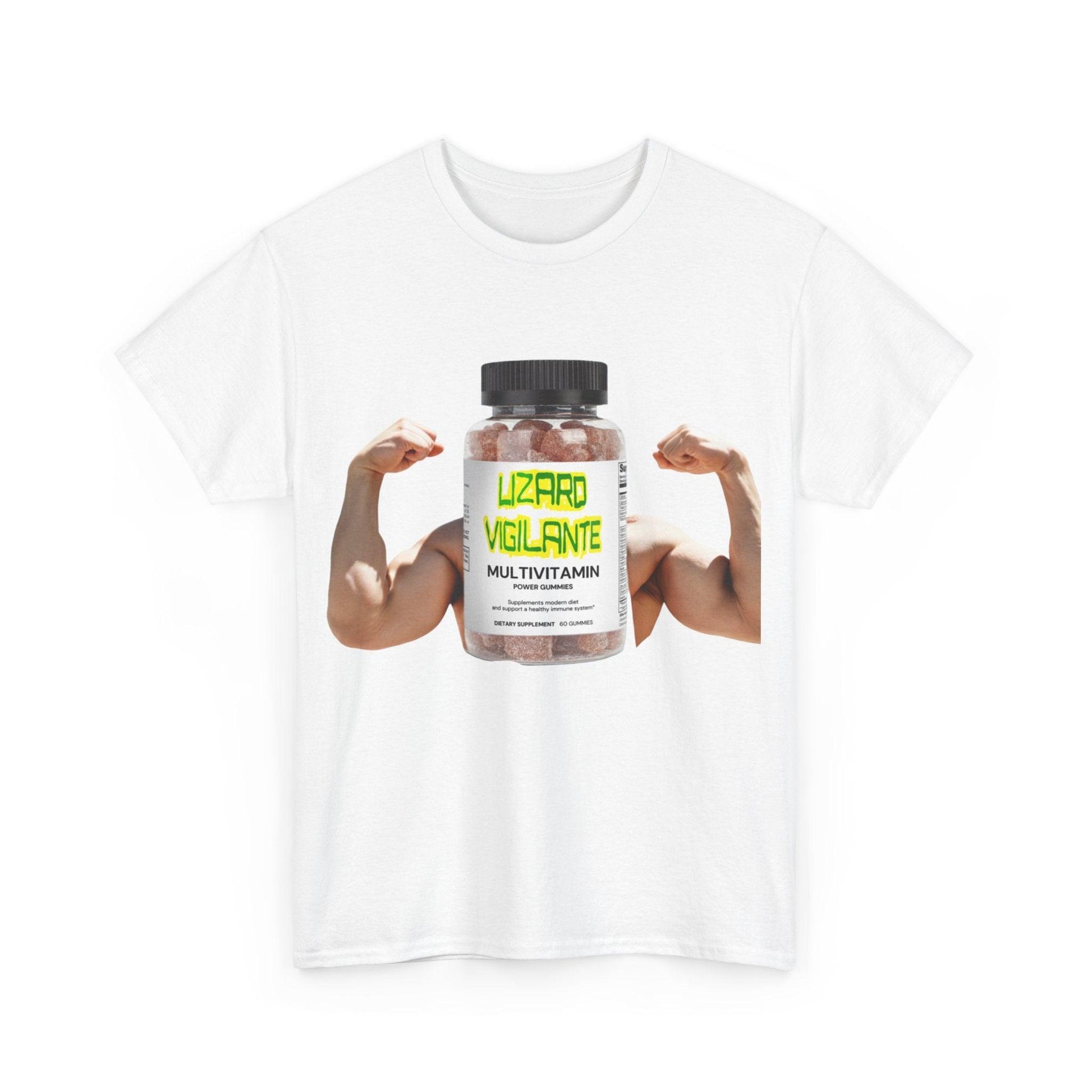 Lizard Vigilante MultiVitamins Muscle Man Unisex Heavy Cotton Tee - Lizard Vigilante