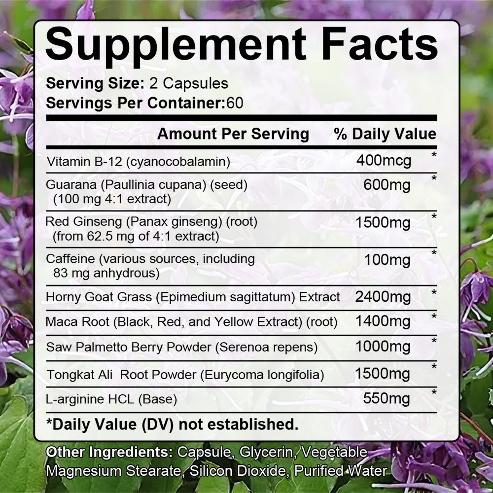 Premium Red Ginseng, Maca, and Saw Palmetto Softgels – 9050mg Daily Energy Support for Men and Women – 120 Softgels - Premium ginseng from Lizard Vigilante - Just $38.88! Shop now at Lizard Vigilante