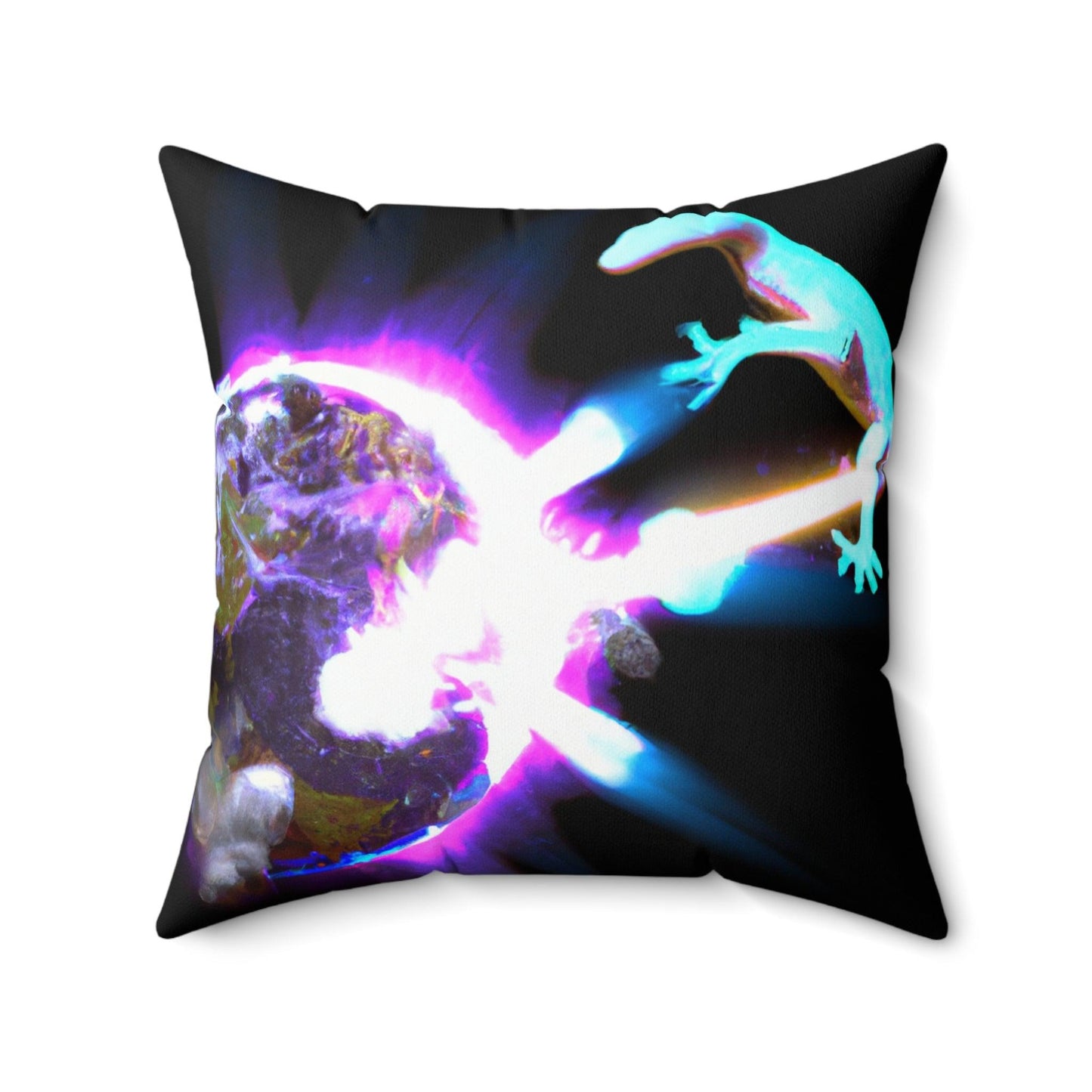 Lizard Attack Spun Polyester Square Pillow - Lizard Vigilante