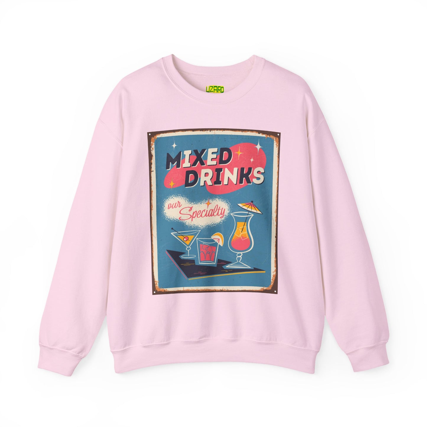 Mixed Drinks Crewneck Sweatshirt — Retro Cocktail Graphic Pullover