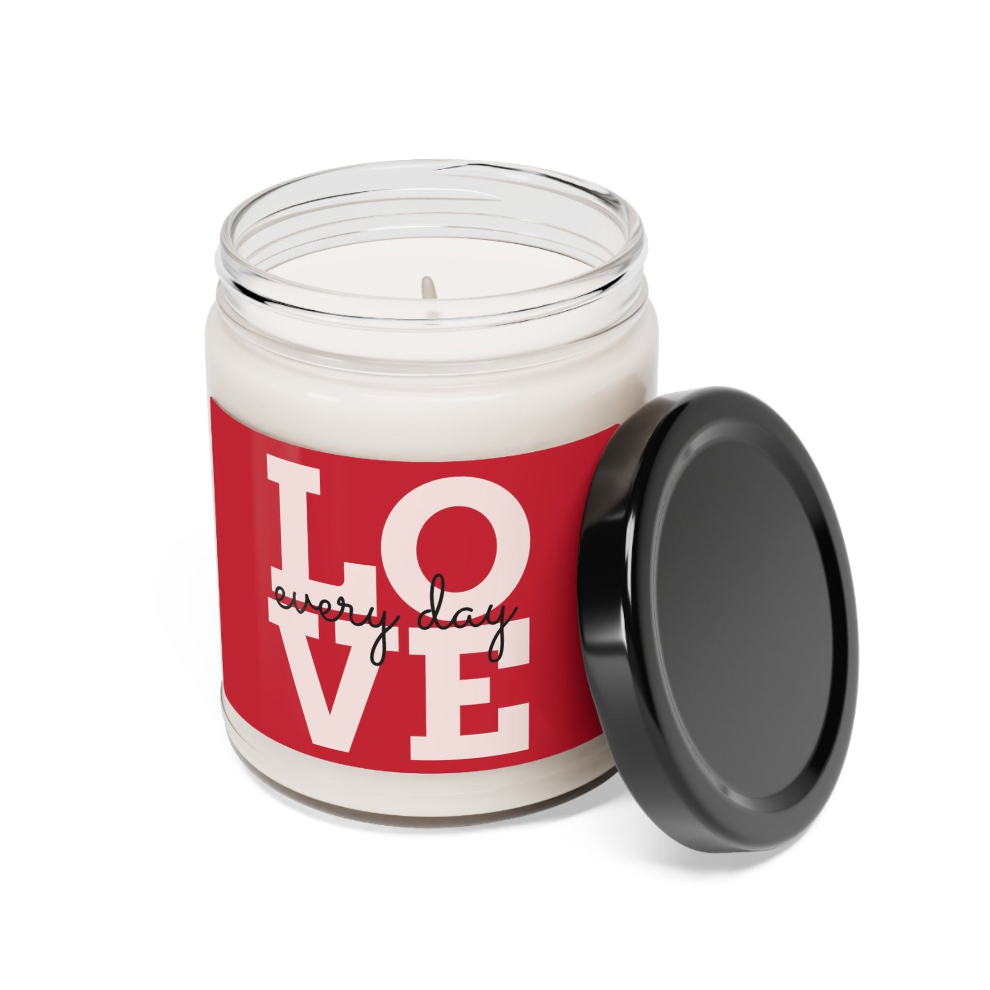 Red LOVE every day Valentine’s Day Scented Soy Candle, 9oz - Lizard Vigilante