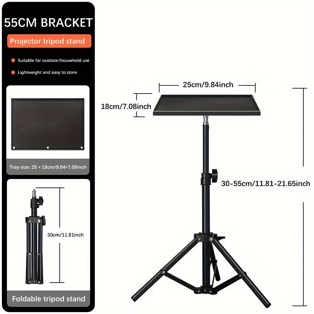 Versatile Projector Stand & Laptop Shelf - Adjustable Height Telescopic Tripod for Home and Office - Premium Projector stand from Lizard Vigilante - Just $32.99! Shop now at Lizard Vigilante