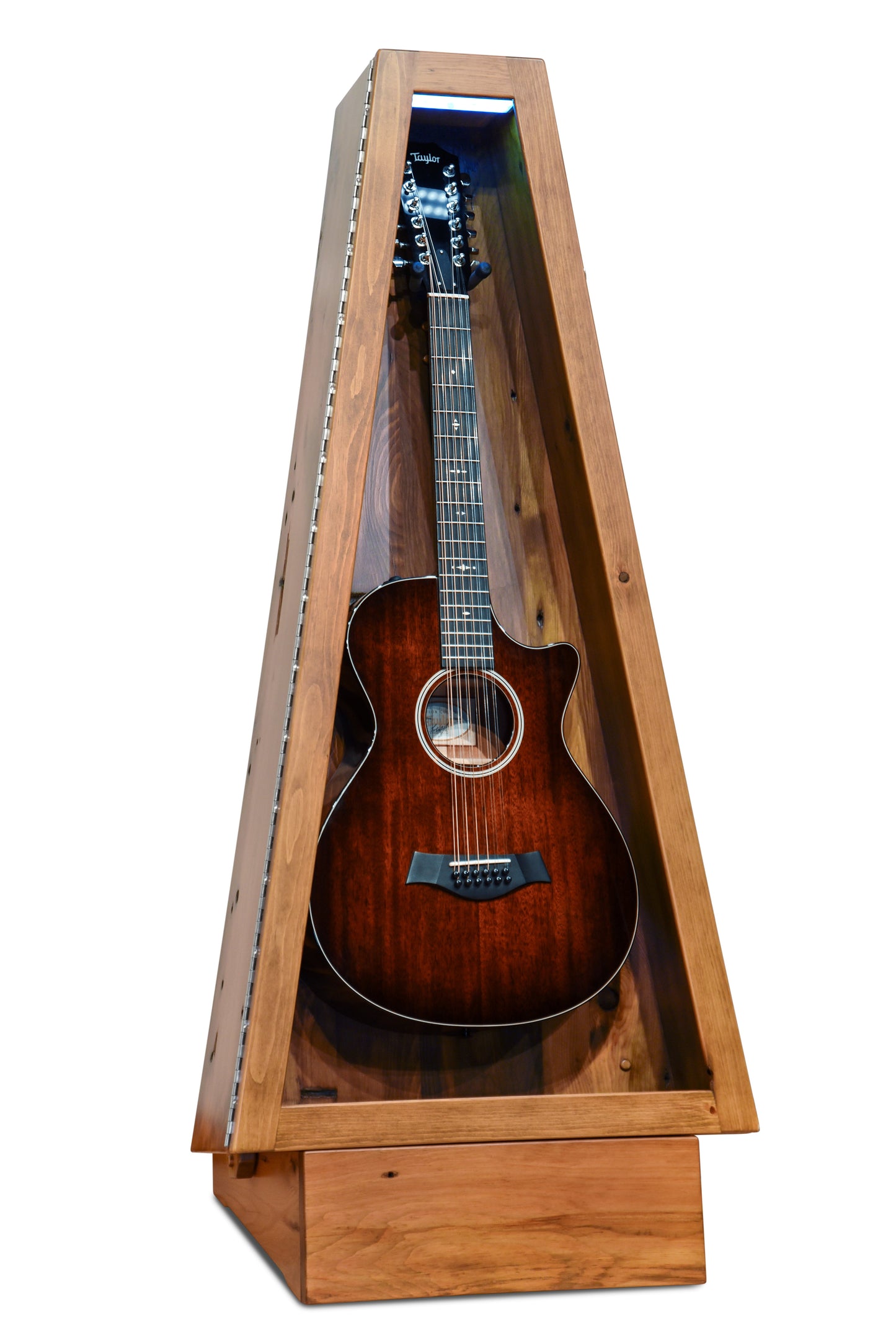 ClimaStand Triangle Humidor with Base - 300 Year Old Reclaimed Wood with Sealy Stain