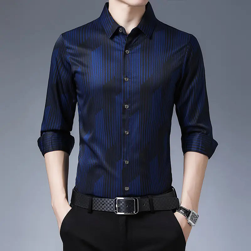 Men's Long Sleeve Thin Shirts for Middle Aged & Elderly