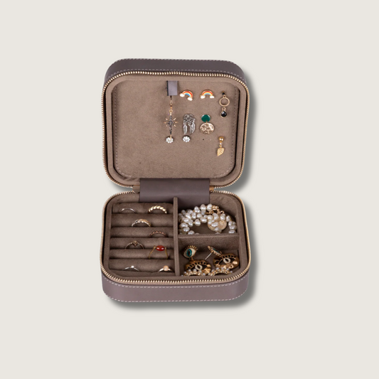 Luxury Travel Jewelry Box – Gray - Palermo