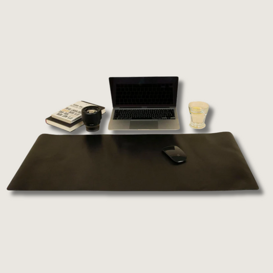 Luxurious Leather Desk Mat - Black - Tampa