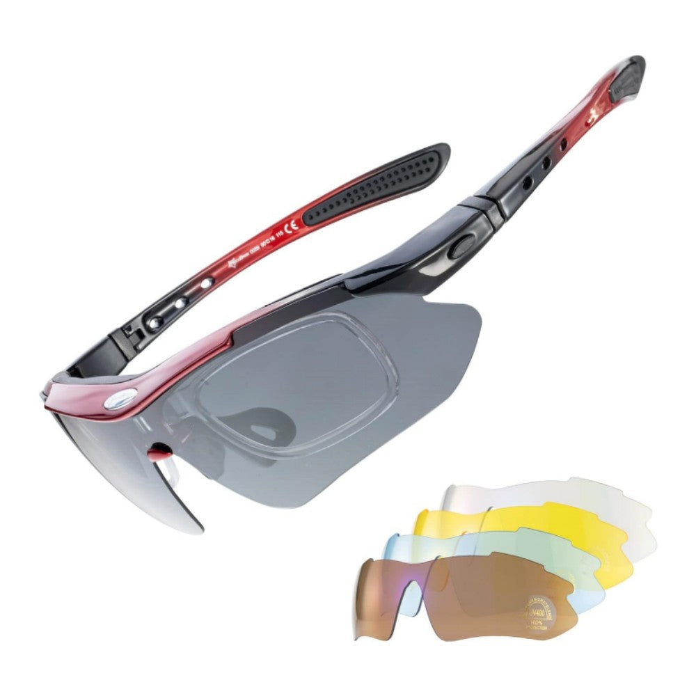 ROCKBROS-Slim Polarised Sports Sunglasses With 4 Interchangeable Lens