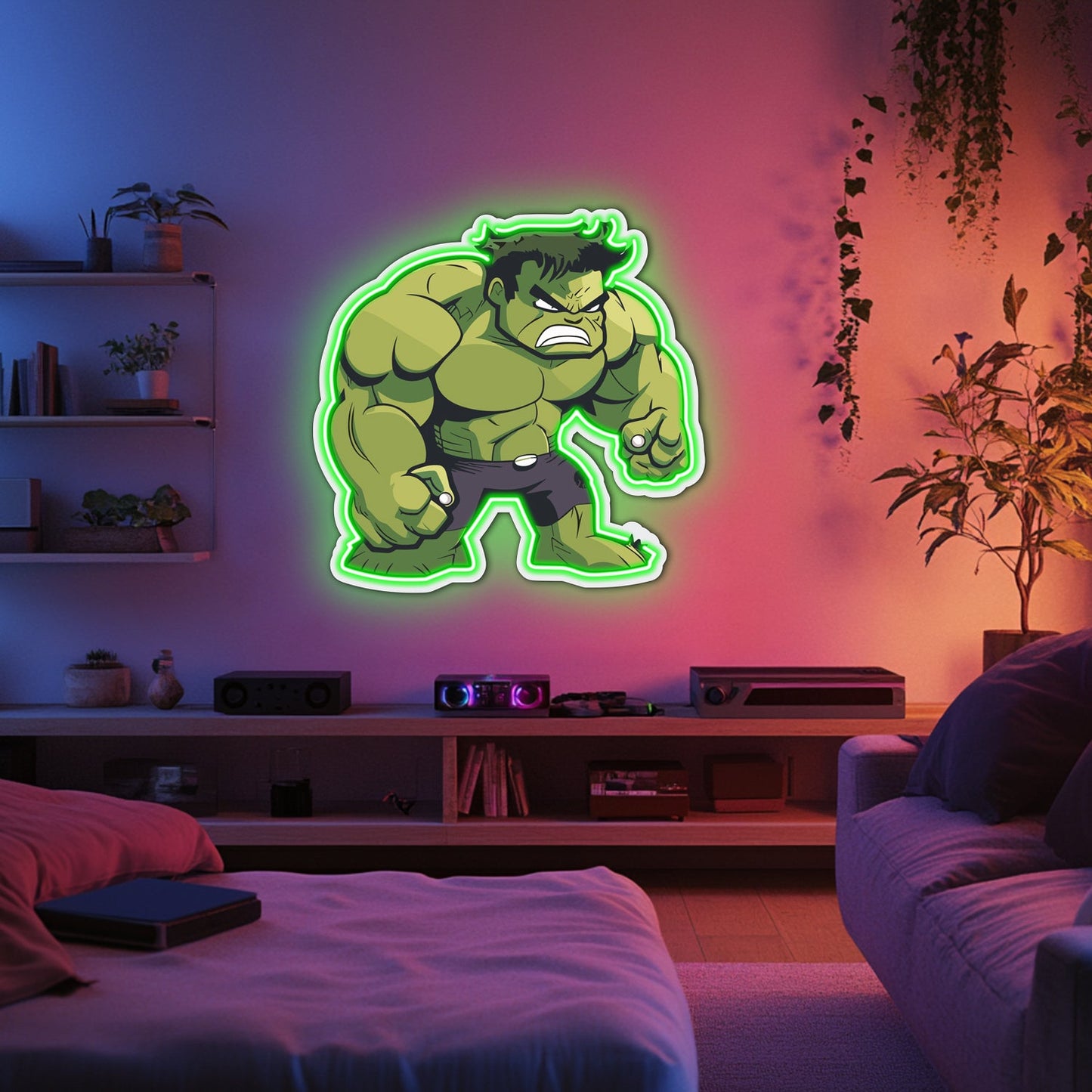 UV Printed Hulk Neon Wall Art- LV0075