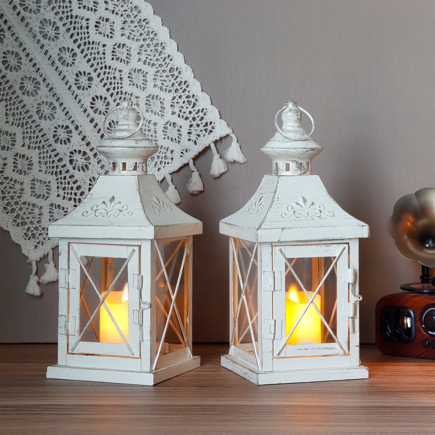11'' High Decorative Candle Lantern (Set of2)
