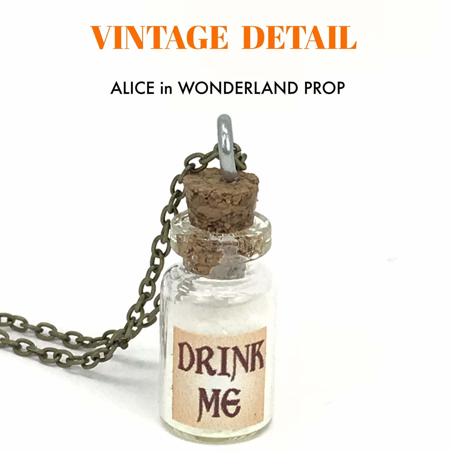 Alice in Wonderland necklace aqua glow