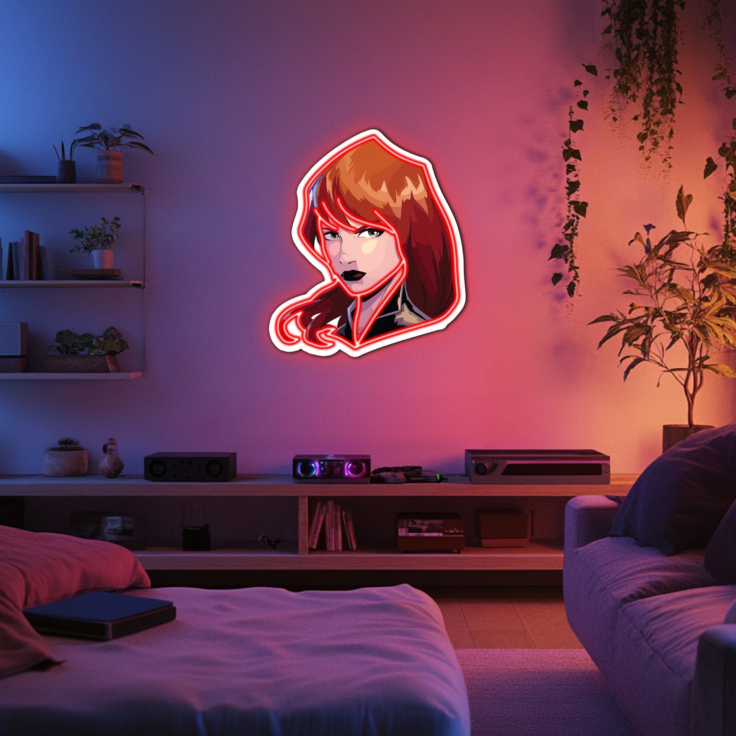 UV Printed Woman Neon Wall Art- LV0043