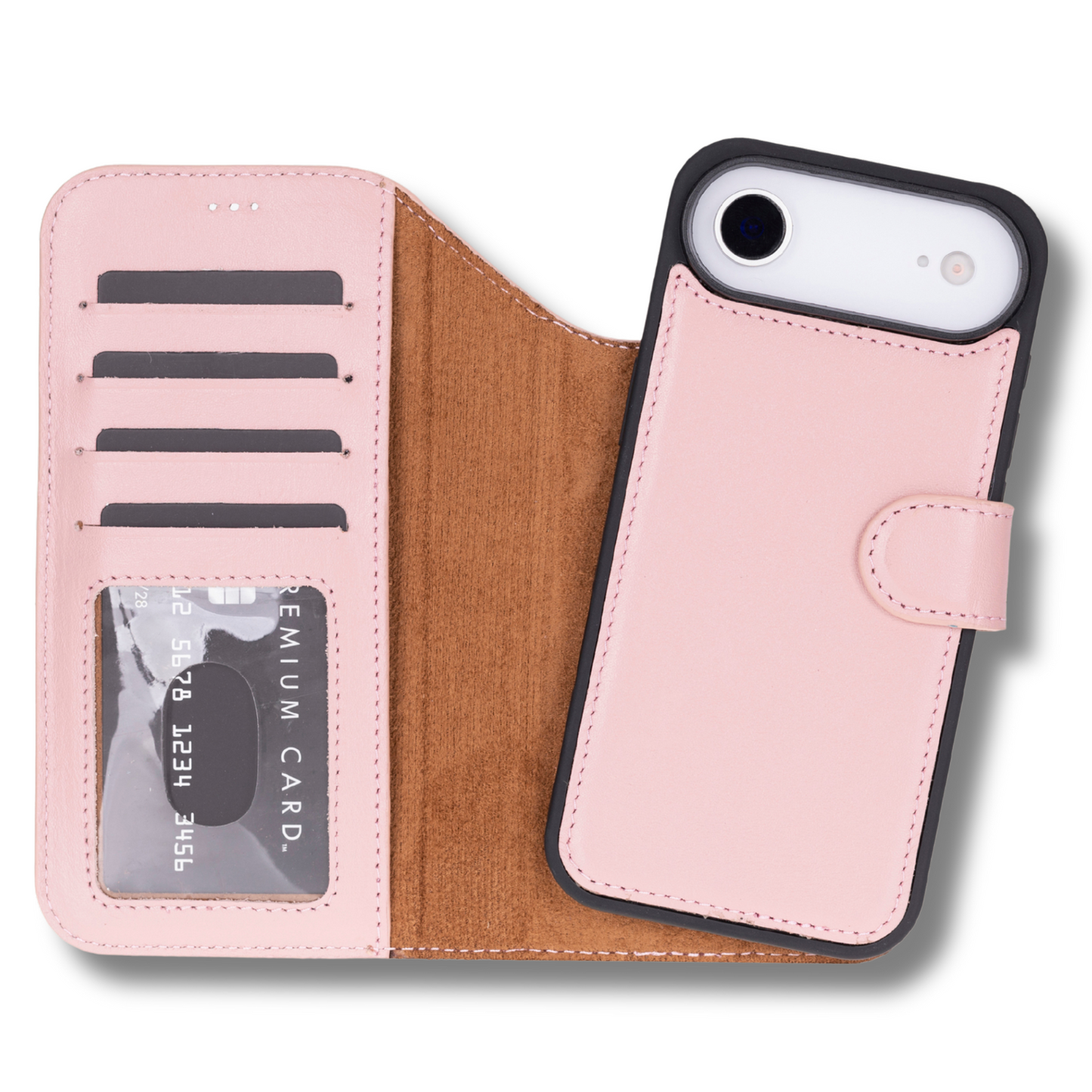 Premium Leather iPhone Air Wallet Case – Pink - Austin