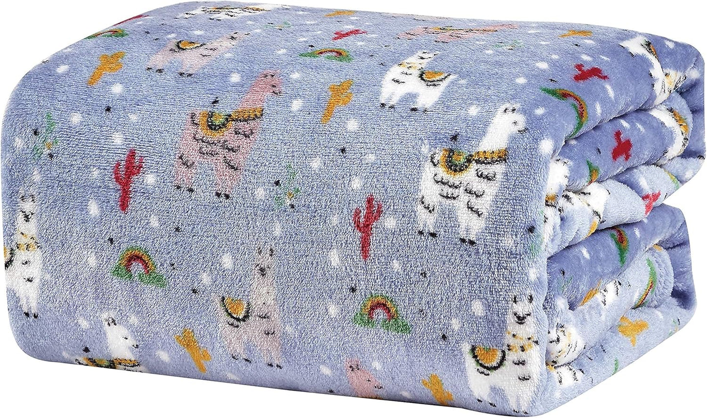 Soft Fleece Throw Blanket 50x60 – Lightweight Cozy Bed Couch Sofa Blanket for All Seasons