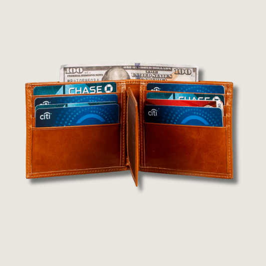 Classic Leather Bifold Wallet - Dark Brown - Los Angeles
