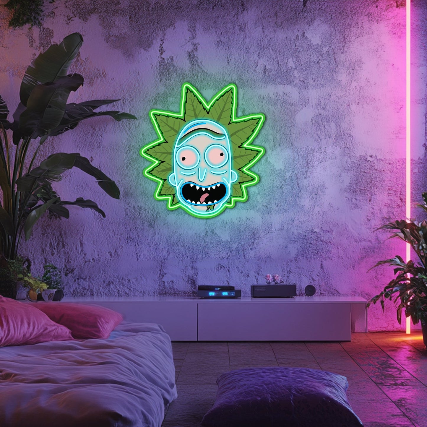 UV Printed Rick Neon Wall Art- LV0035