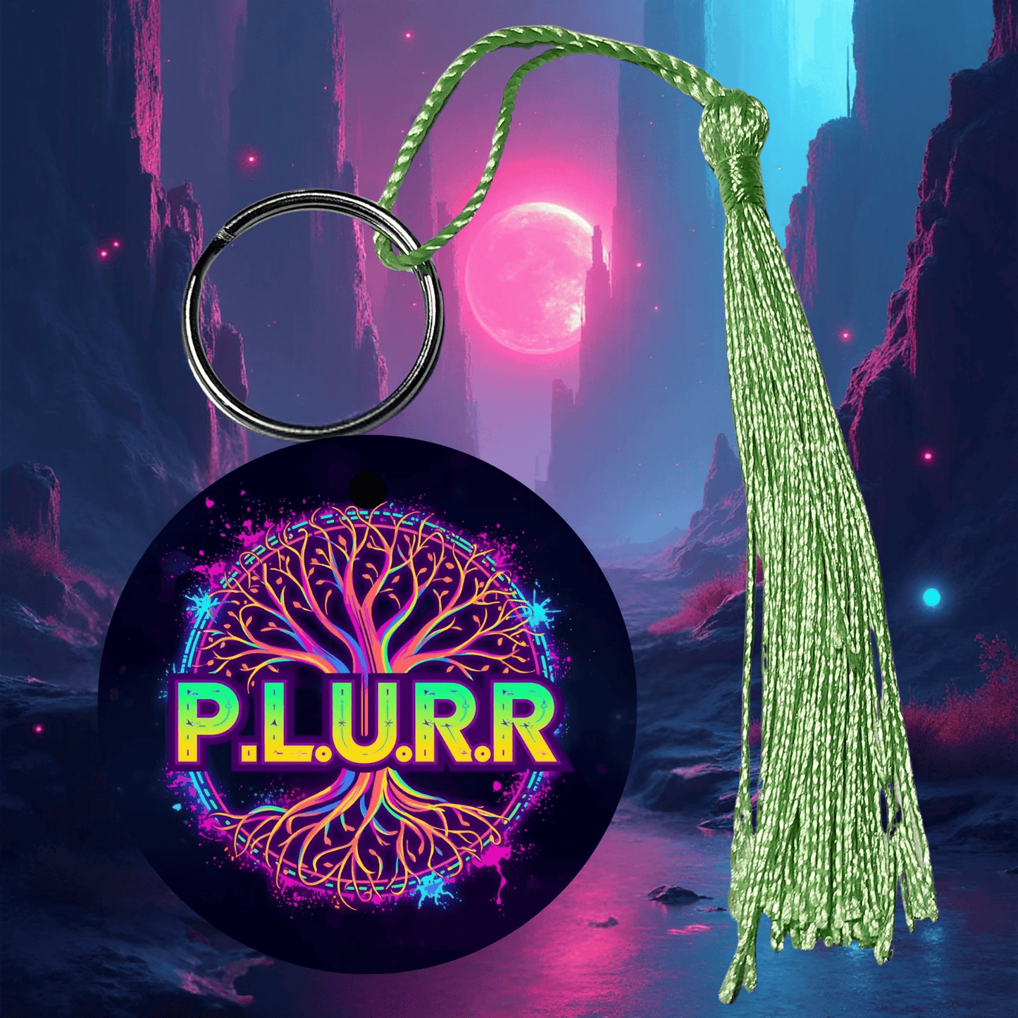 PLURR Aluminum Keychain for Raves and Festivals