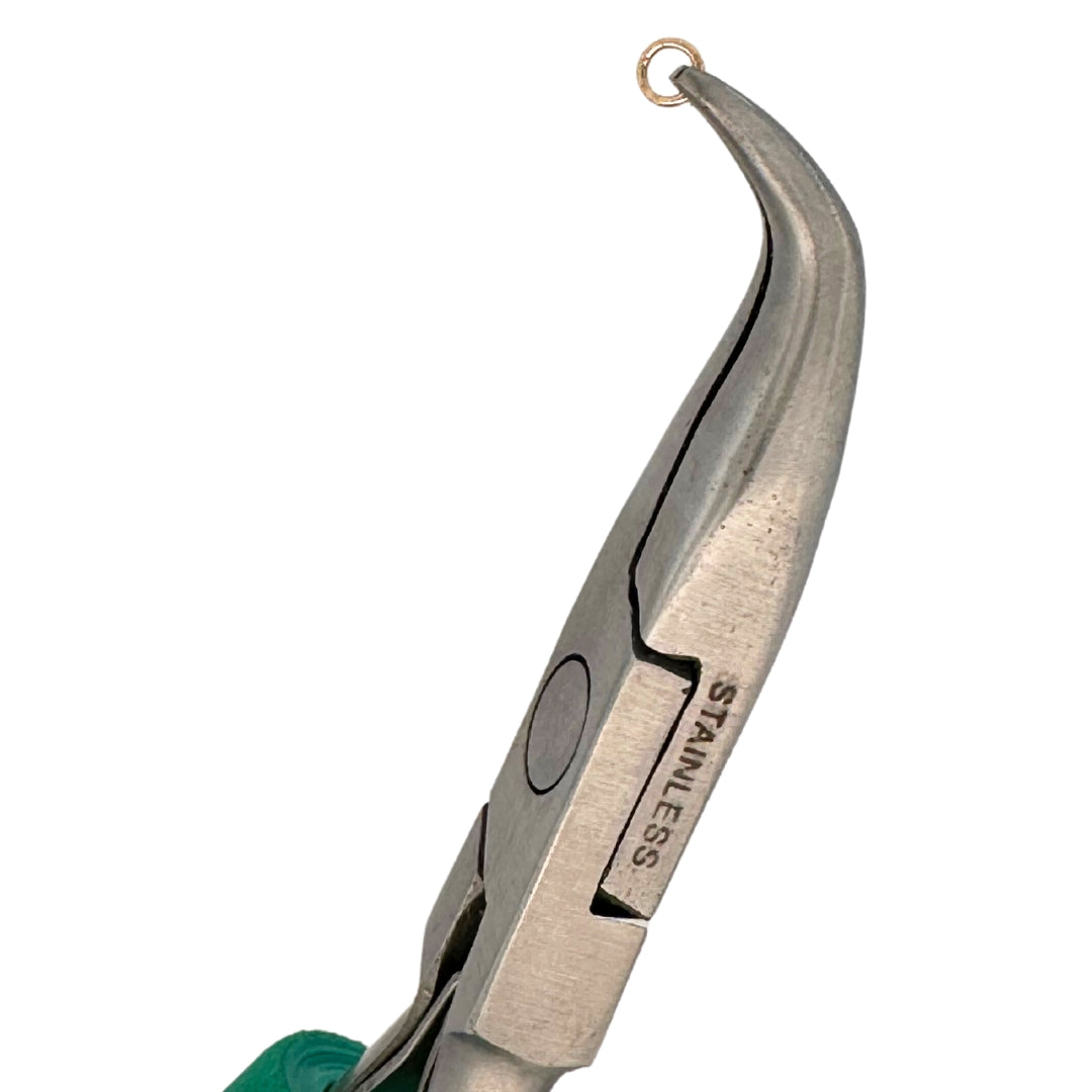 Grounded Bent Nose Pliers for Permanent Jewelry