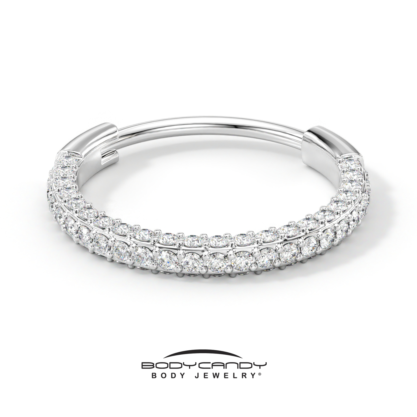 18G Implant Grade Titanium Triple Sided Micro Gem Hinged Nose Hoop