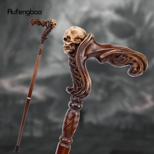 Rufengbao Elegant Wooden Cane with Skull Handle - 36.61-inch Fashionable Decorative Stick for Cosplay, Vampire Parties, & Halloween Accessories - Premium cane from Lizard Vigilante - Just $61.08! Shop now at Lizard Vigilante