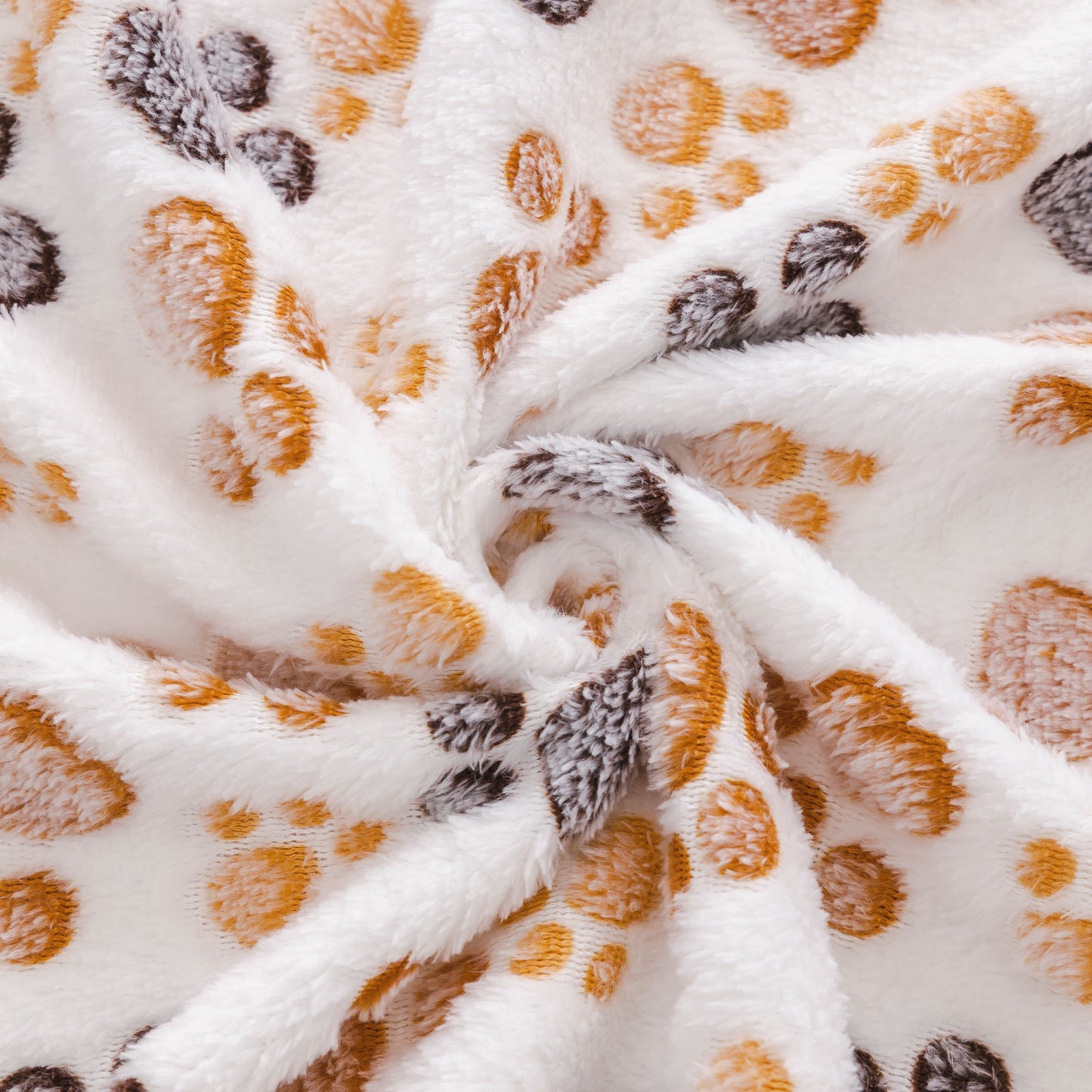 Cozy Paw Print Pet Blanket - Luxurious Fluffy Coral Fleece, Ultra-Soft Thermal Dog Bed Mat for Indoor Nesting, Couch & Kennel - Ideal Pet Supplies with Adorable Design