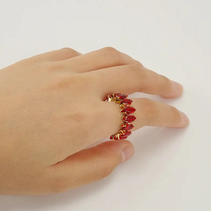 Color Zircon Ins Fashion Ring For Women