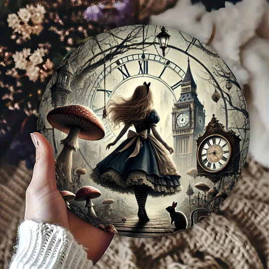 Alice in Wonderland Round Aluminum Metal Sign - Vintage Plaque Wall Art, 11.8" for Home & Restaurant Decor - Premium sign from Lizard Vigilante - Just $21.08! Shop now at Lizard Vigilante