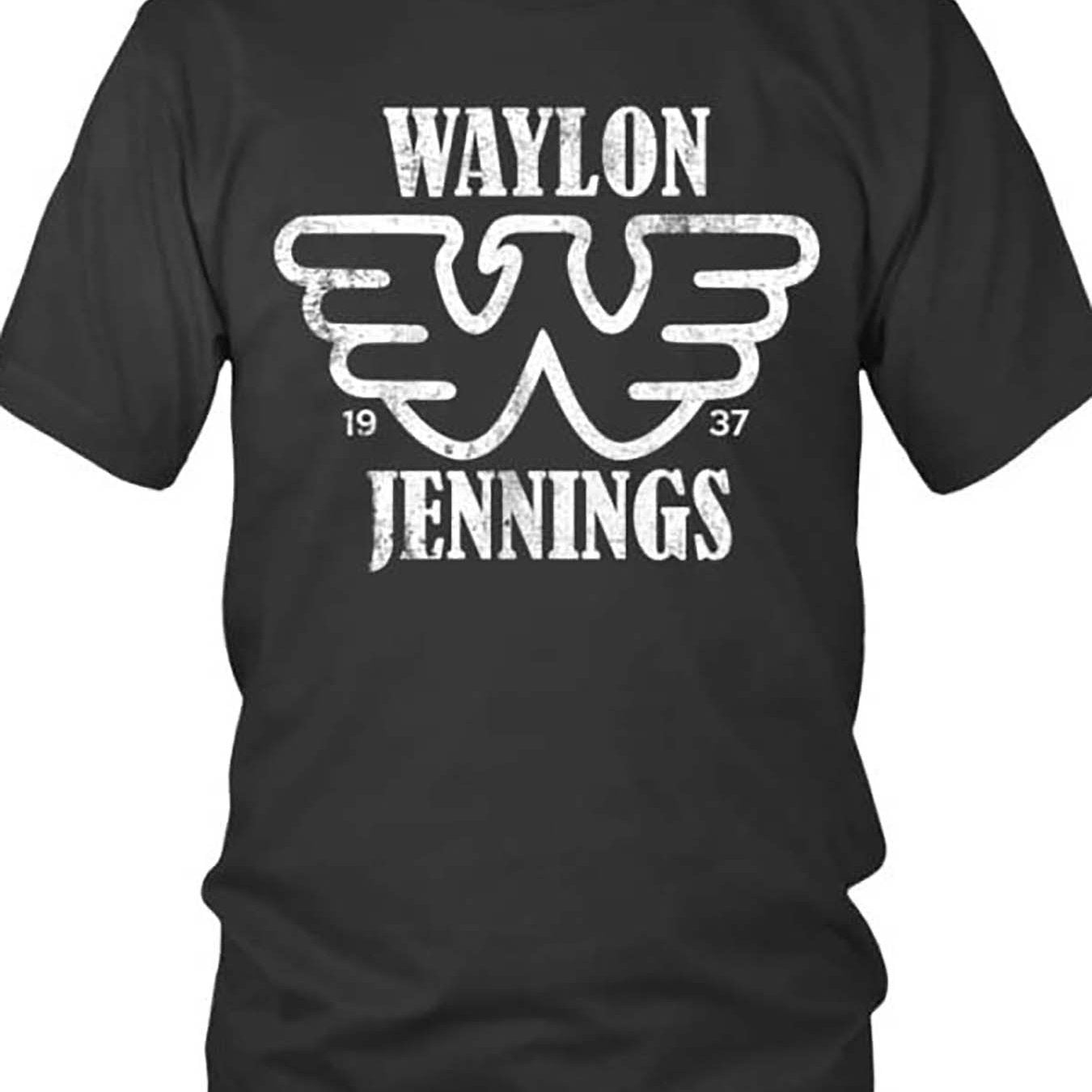 CTR80S-BK. Waylon Jennings 3 24464 Funny Men's Short Sleeve Printed T-shirt Collection Black - Premium  from Lizard Vigilante - Just $21.99! Shop now at Lizard Vigilante