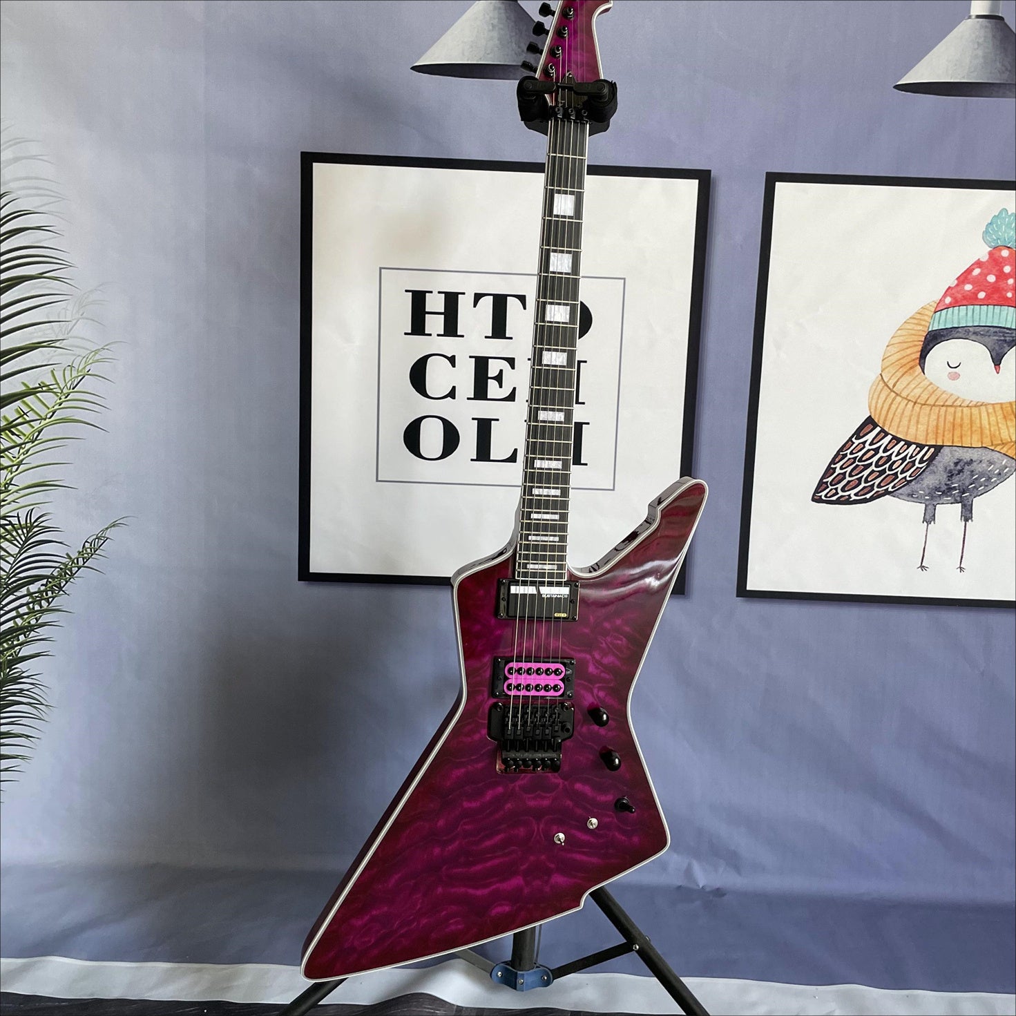 Factory Special Shape Purple Electric Guitar - Mahogany Body & Neck, Quilted Maple Top, HH Pickups, Floyd Rose Bridge - Premium  from Lizard Vigilante - Just $588.88! Shop now at Lizard Vigilante