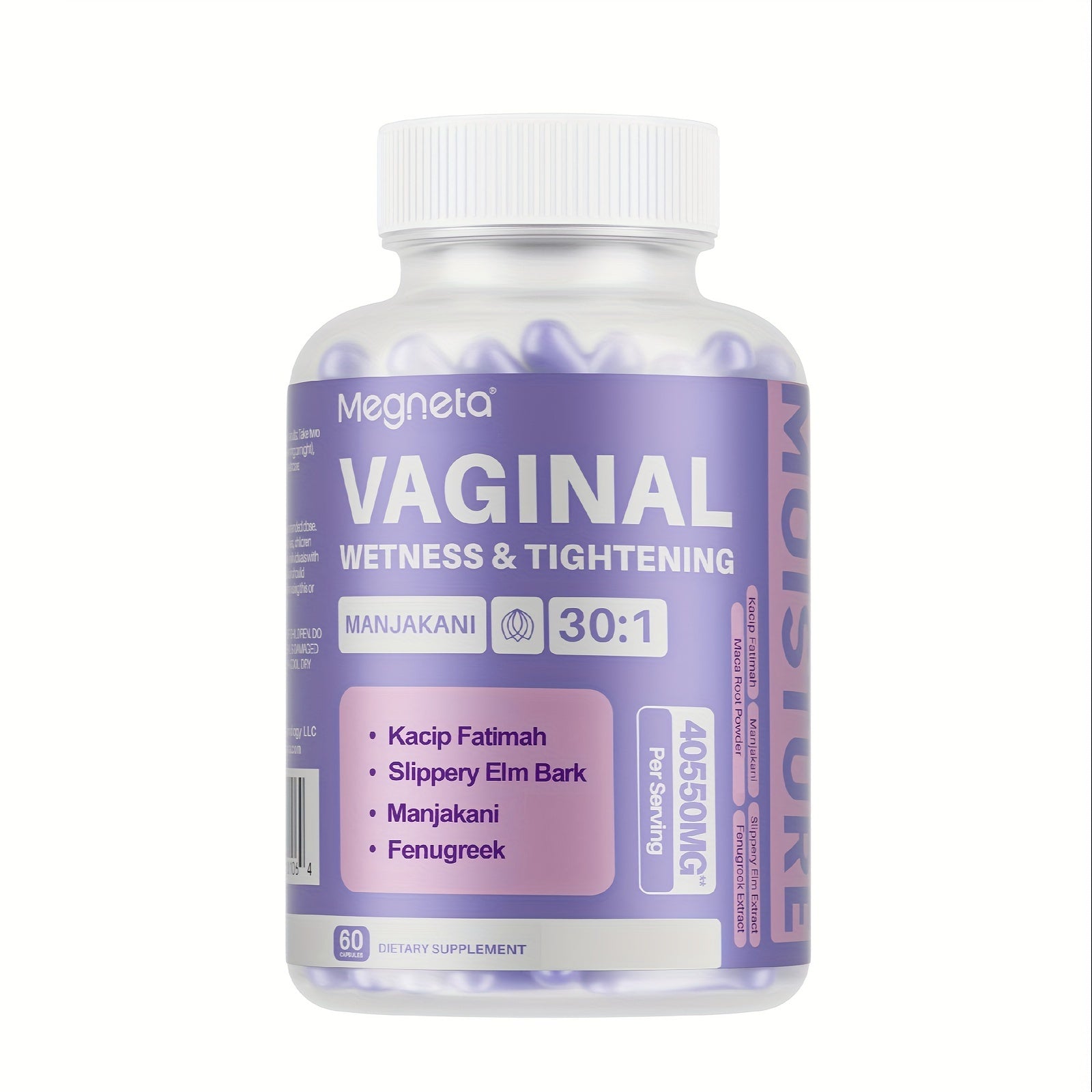 Megneta Vaginal Wetness&Tightening Herbal Formula with Kacip Fatimah, Slippery Elm, Manjakani, Fenugreek & Maca Root | Fast-Acting, No Side Effects | 60 Capsules, 30-Day Supply - Premium  from Lizard Vigilante - Just $22.99! Shop now at Lizard Vigilante