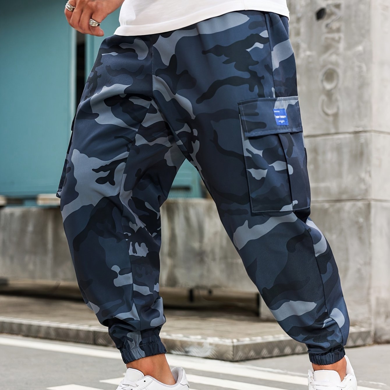 Ultimate Camouflage Combat Joggers – Men's Plus Size Cuffed Cargo Pants with Multiple Pockets - Premium joggers from Lizard Vigilante - Just $23.99! Shop now at Lizard Vigilante