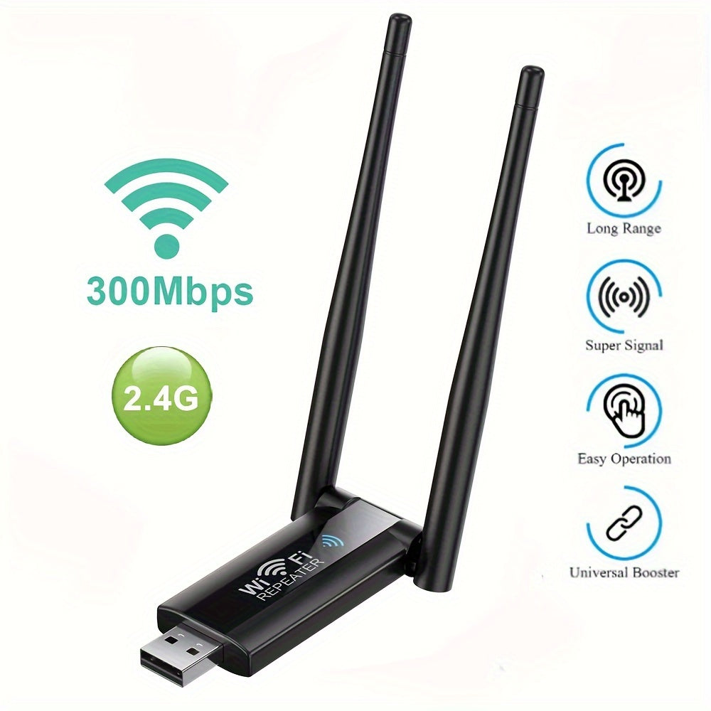 300Mbps USB Wi-Fi Repeater – High-Speed Plug & Play Network Signal Booster - Premium wifi repeeater from Lizard Vigilante - Just $22.88! Shop now at Lizard Vigilante