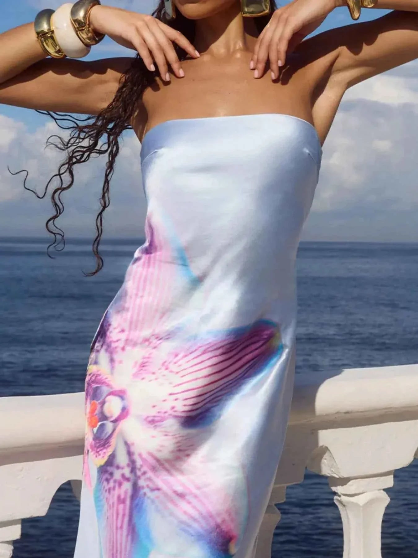 Stylish Printed : Tube Maxi Dress