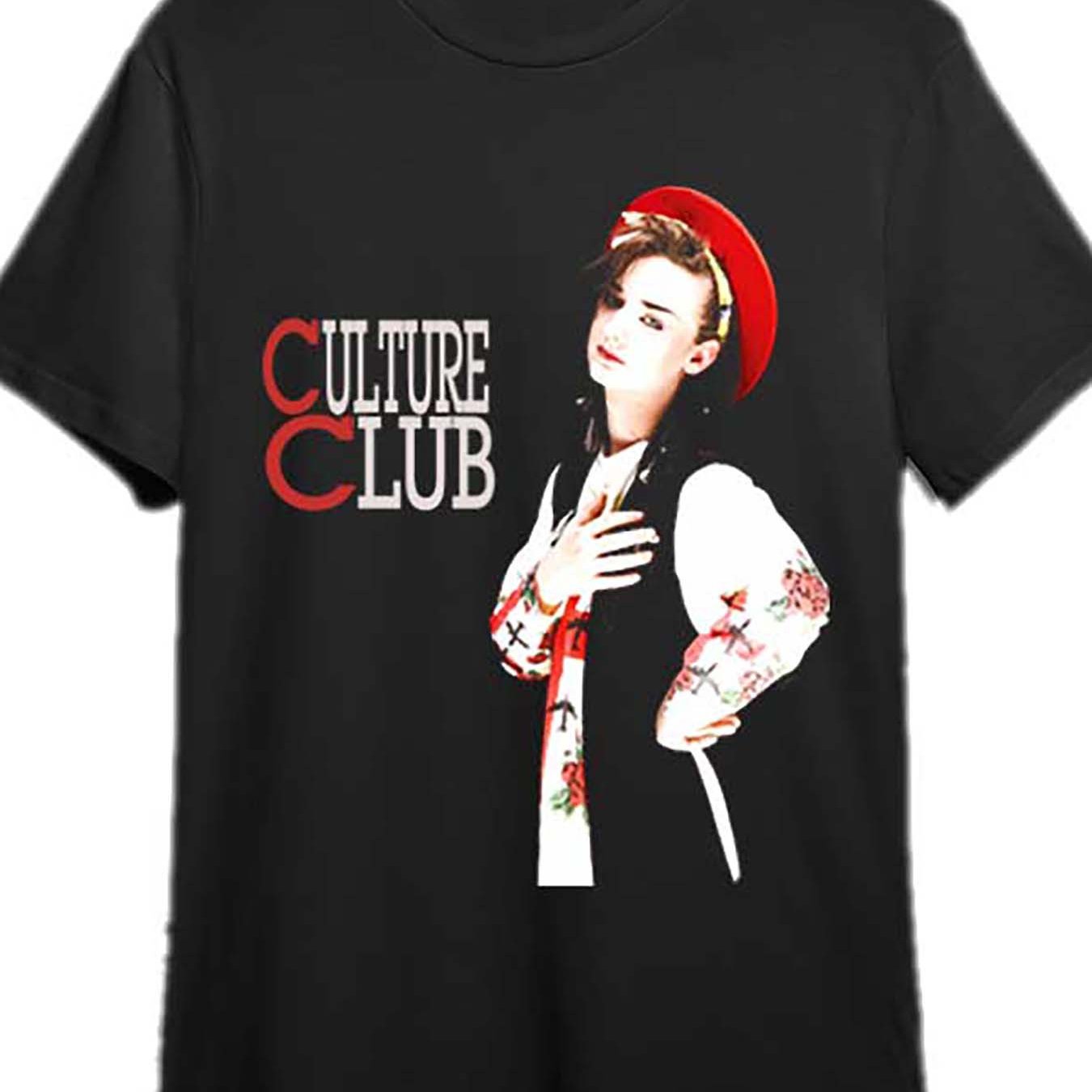 Culture Club Boy George Tshirt 340586 funny Men’s Short Sleeve Graphic T-shirt Collection black PR - Premium  from Lizard Vigilante - Just $26.99! Shop now at Lizard Vigilante