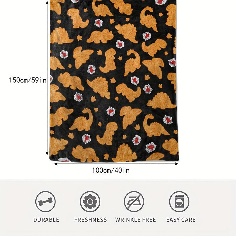 1PC Dinosaur Chicken Nugget Blanket, Gift Soft Comfortable Plush Bedding Blanket, Couch Office Camping Throw Blanket