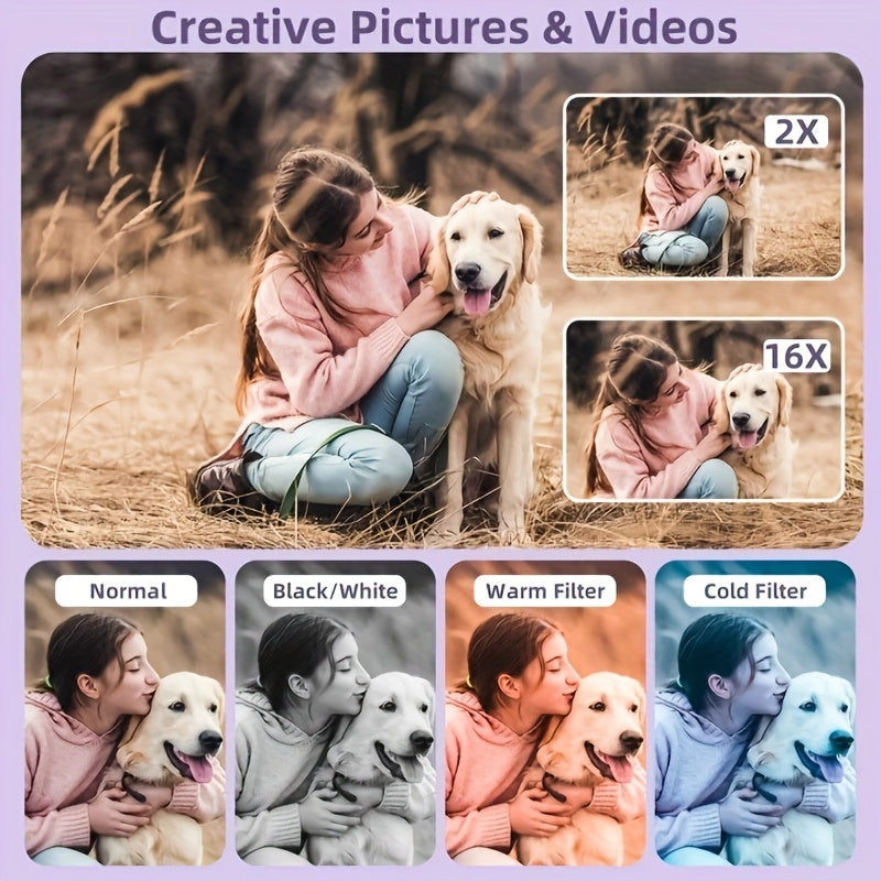 Digital Camera, 1080P FHD Camera 44MP Point And Shoot Digital Camera, 16X Zoom Compact Portable Point Shoot Camera Suitable For Thanksgiving Christmas And New Year Gifts