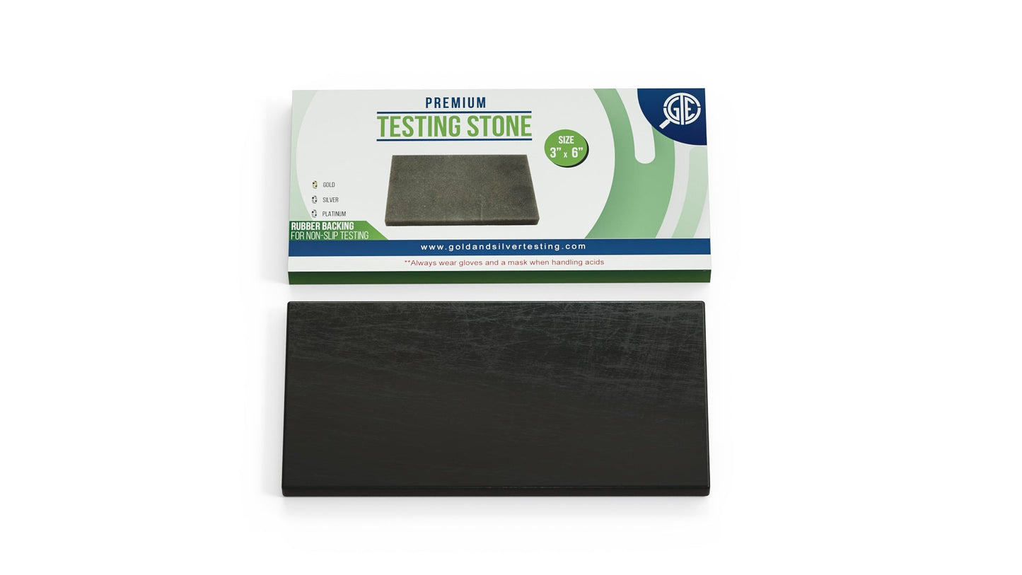 GTE 3''x6'' Large Black Premium Scratch Touchstone for Acid Gold Silver Platinum Jewelry Testing