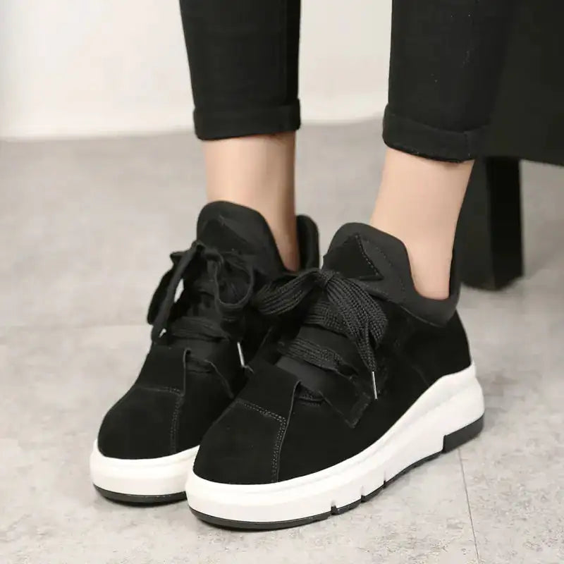 Korean Casual Shoes, Plush Sports Shoes, Thick Sole