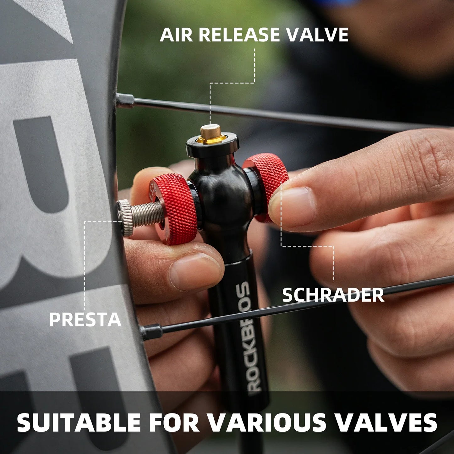 ROCKBROS 240PSI Classic Floor Drive 3.5 High Pressure Bicycle Floor Pump with Accurate 3.5" Analog Gauge