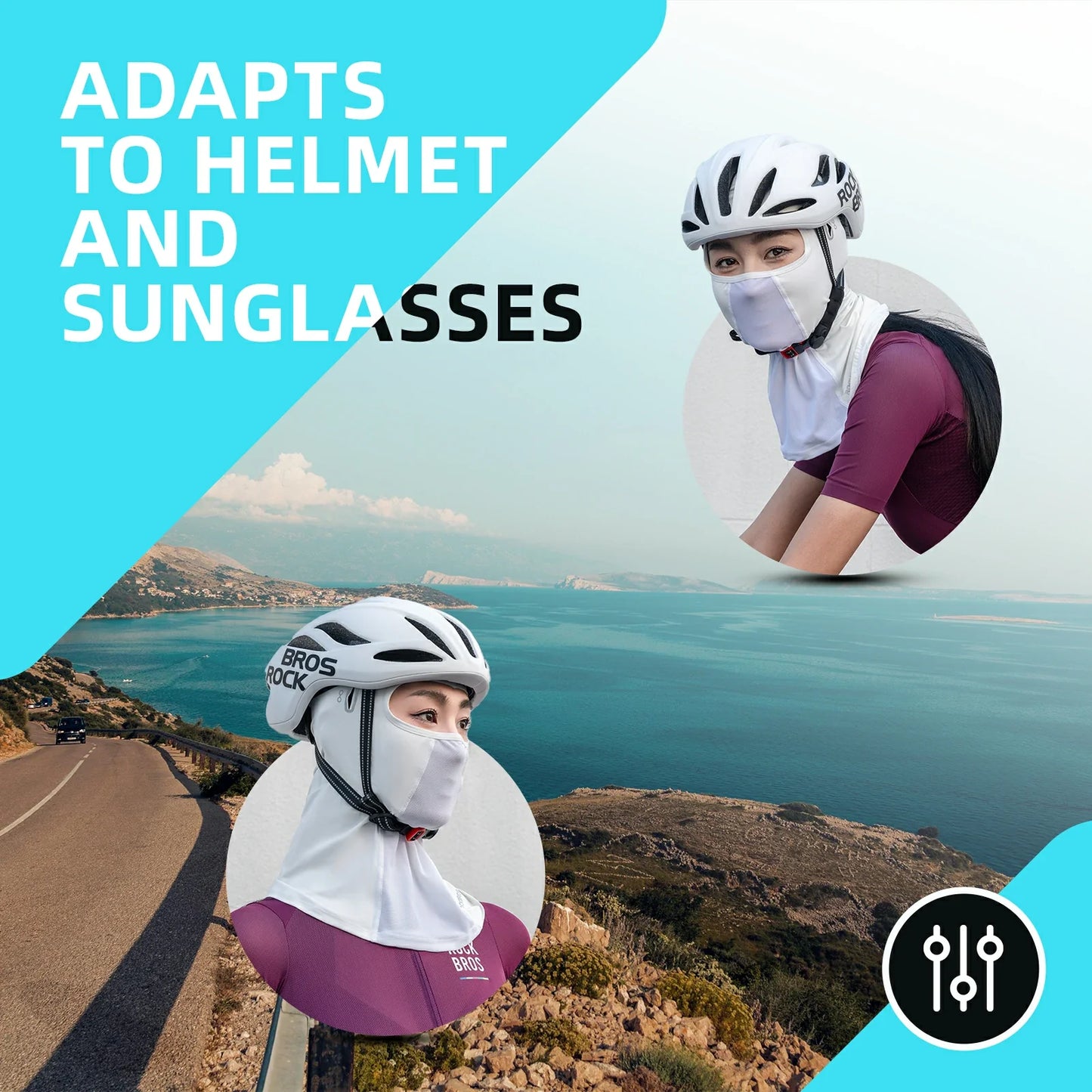 ROCKBROS Summer Balaclava Face Mask Cooling Neck Gaiter Breathable Face Covering