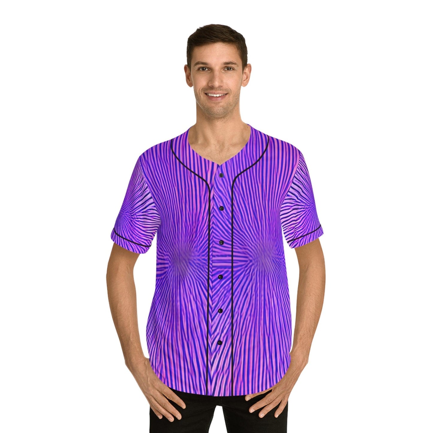 Purple Attack Men's Baseball Jersey - Lizard Vigilante