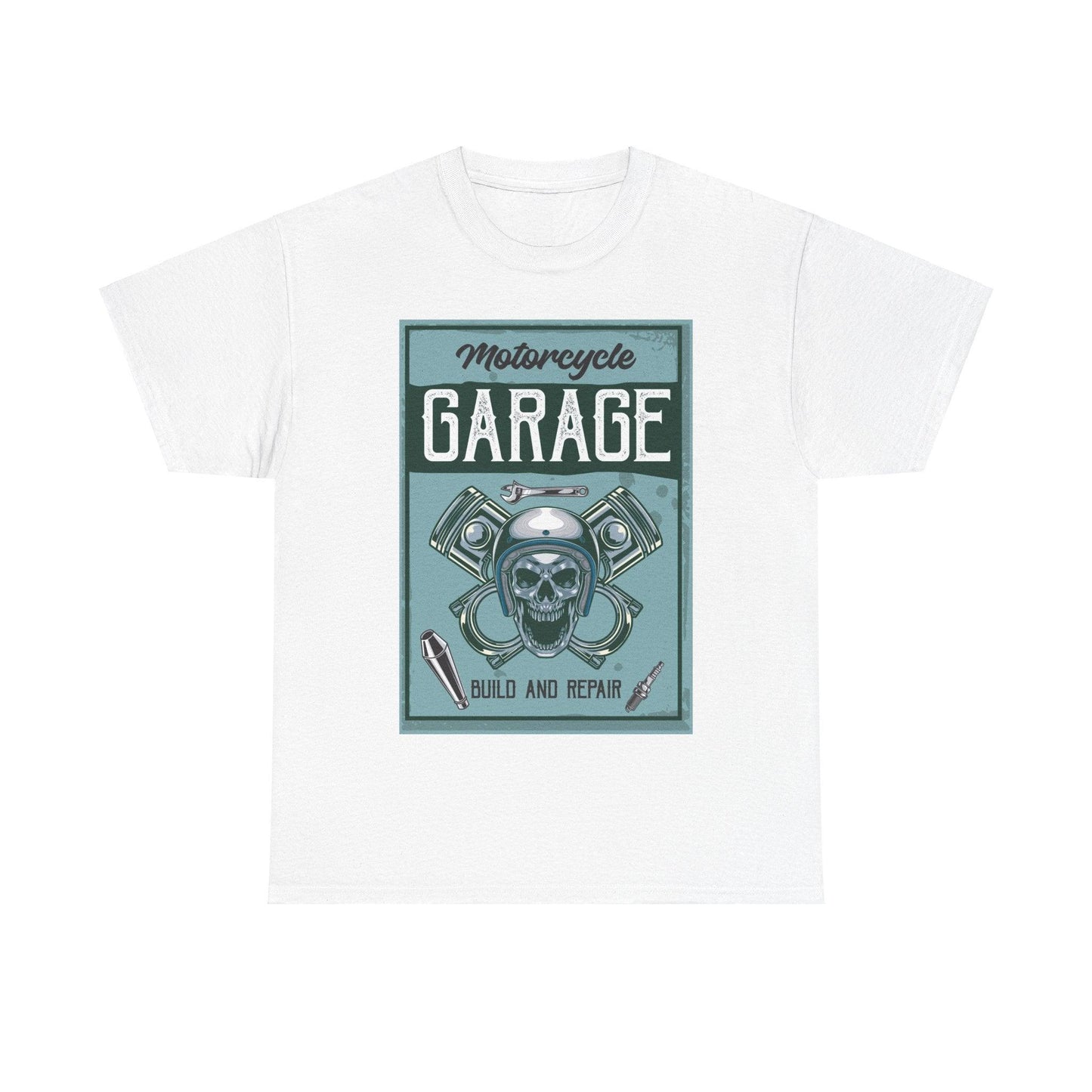 Motorcycle Garage Unisex Heavy Cotton Tee - Lizard Vigilante