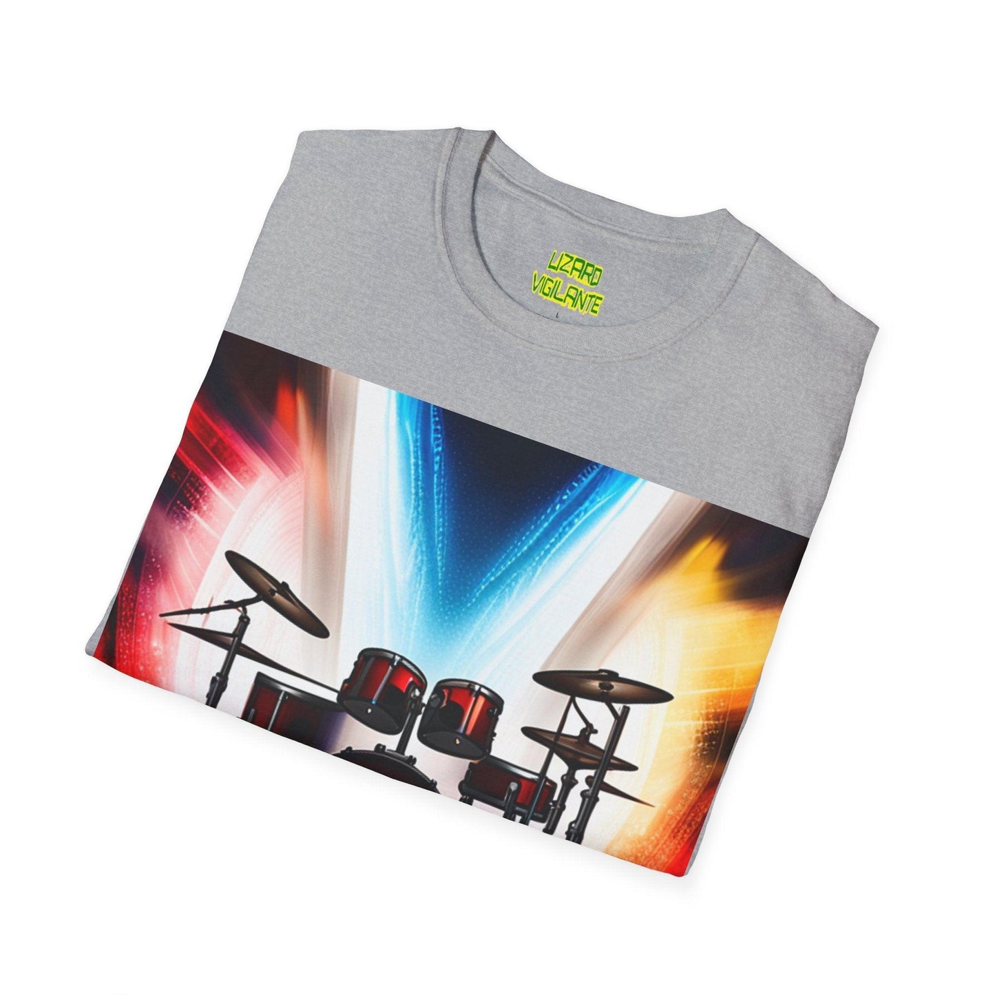 Rock Concert Drums Unisex Softstyle T-Shirt - Lizard Vigilante