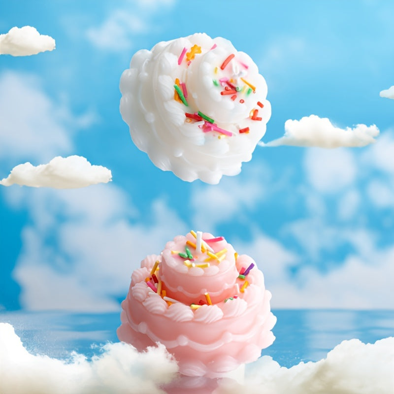 Home Decoration Ornaments Double Layer Cake Shaped Scented Candle Smokeless Soy Wax Youngsters Birthday Party Decorations Photography Props Birthday Gifts New Year Gifts Christmas Gift