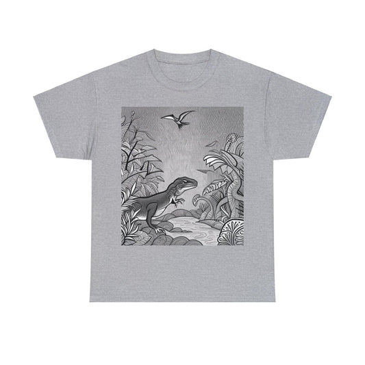 Prehistory Scene Unisex Heavy Cotton Tee - Lizard Vigilante