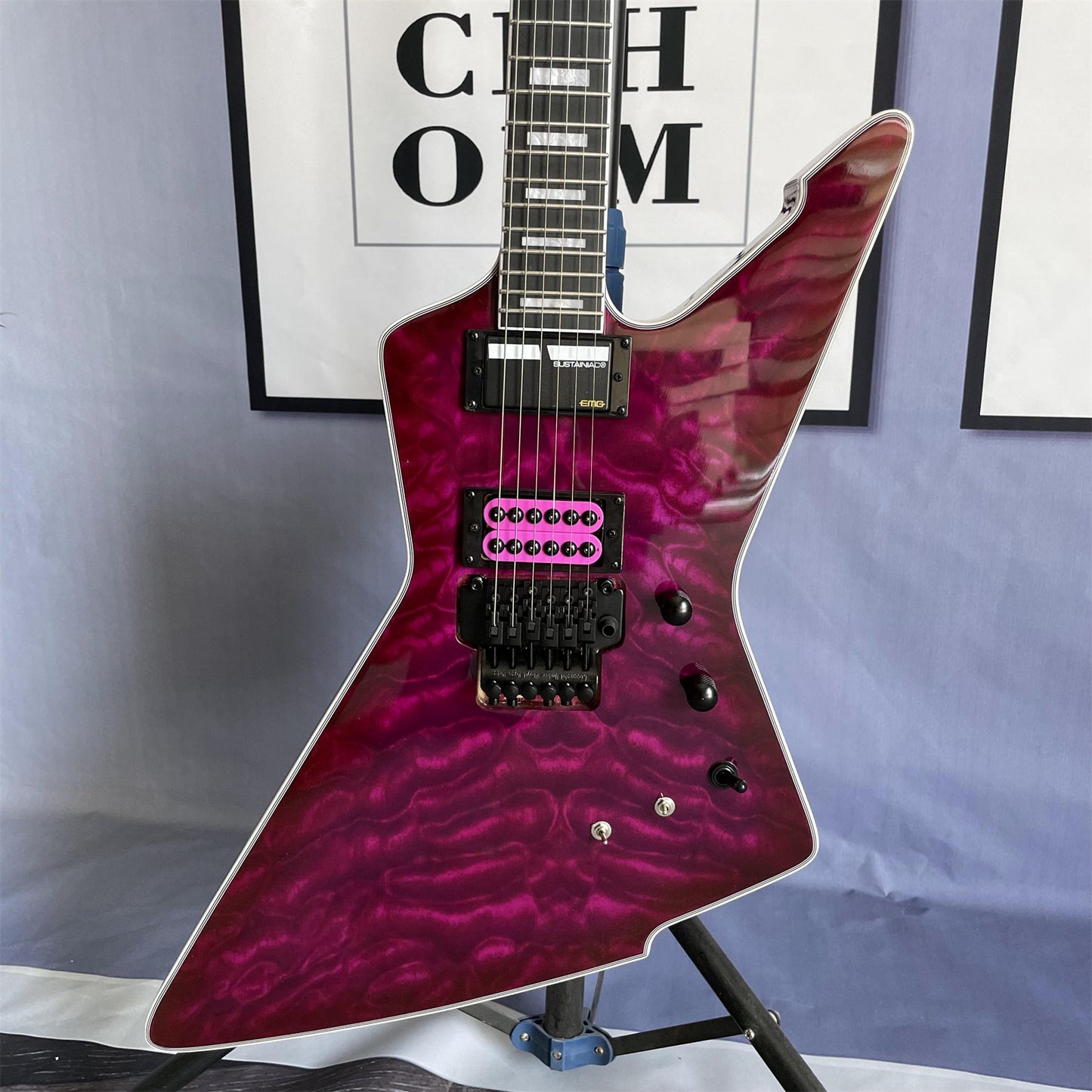 Factory Special Shape Purple Electric Guitar - Mahogany Body & Neck, Quilted Maple Top, HH Pickups, Floyd Rose Bridge - Premium  from Lizard Vigilante - Just $588.88! Shop now at Lizard Vigilante