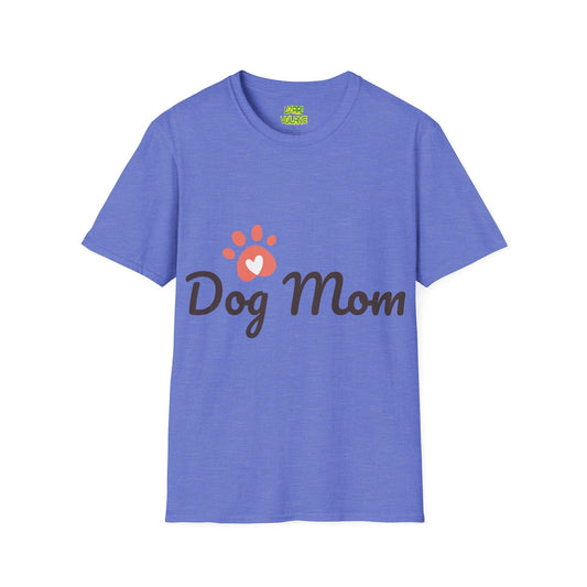 Dog Mom with Paw and a Heart in it Graphic Unisex Softstyle T-Shirt - Lizard Vigilante